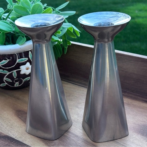 Vintage Mid Century BRODRENE MYLIUS B M Norway Pewter Candlesticks CANDLE HOLDER - Picture 1 of 9